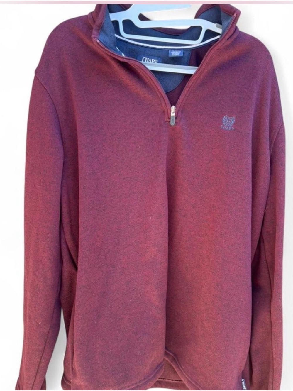 Chaps Men's Maroon Half-Zip Pullover Sweater